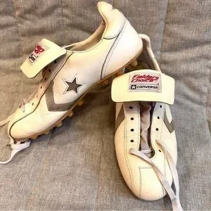 Vintage Converse 1980s Football Shoes Leather Cleats Men’s 9 Made In Yugoslavia Converse Vintage Turf Cleats Rare Size 8.5 Made in  main image 4